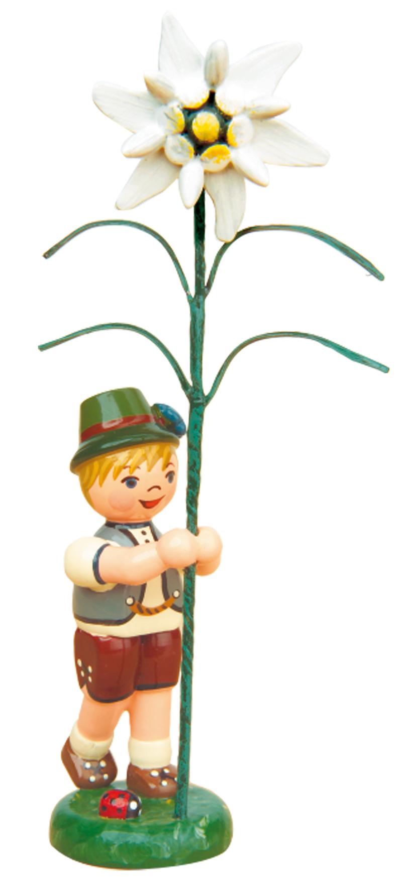 Hubrig Blumenkind Junge mit Edelweiß 11 cm