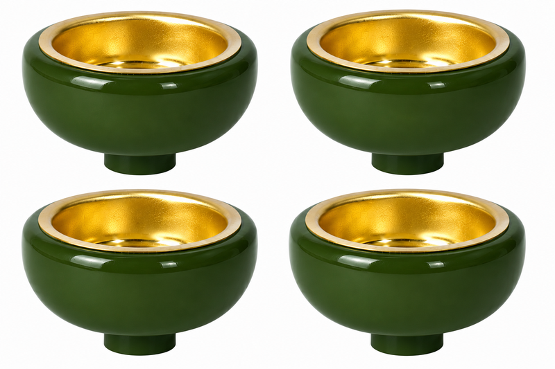 Richard Glaesser Teelichtadapter moosgrün für 20 mm Tülleneinsätze 4er Set aus Seiffen im Erzgebirge