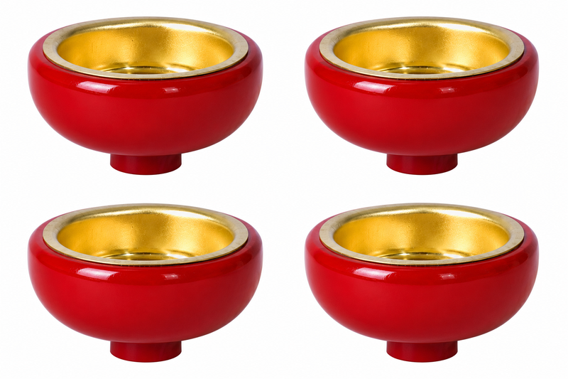 Richard Glaesser Teelichtadapter rot für 20 mm Tülleneinsätze 4er Set aus Seiffen im Erzgebirge