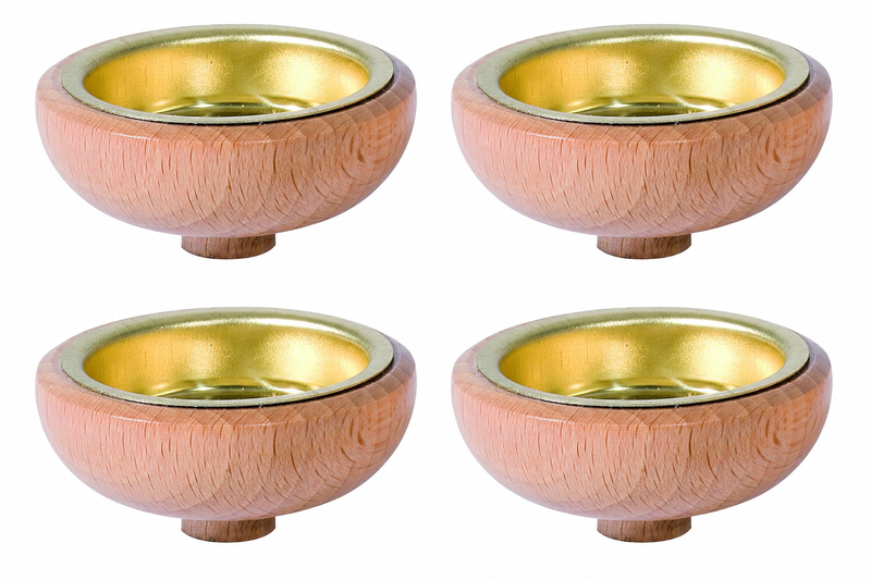 Richard Glaesser Teelichtadapter natur für 20 mm Tülleneinsätze 4er Set aus Seiffen im Erzgebirge
