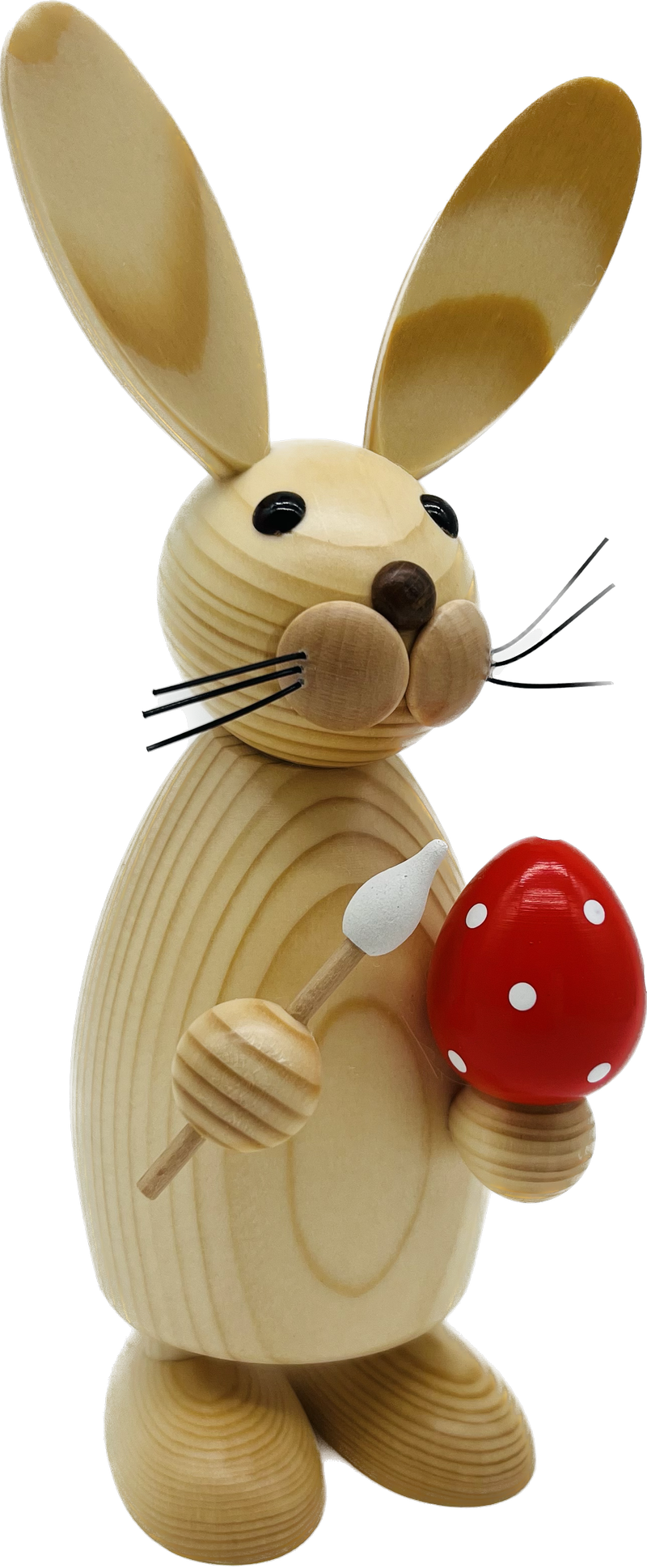 Richard Glaesser Hase natur mit Pinsel und Ei, 23 cm, aus Seiffen im Erzgebirge