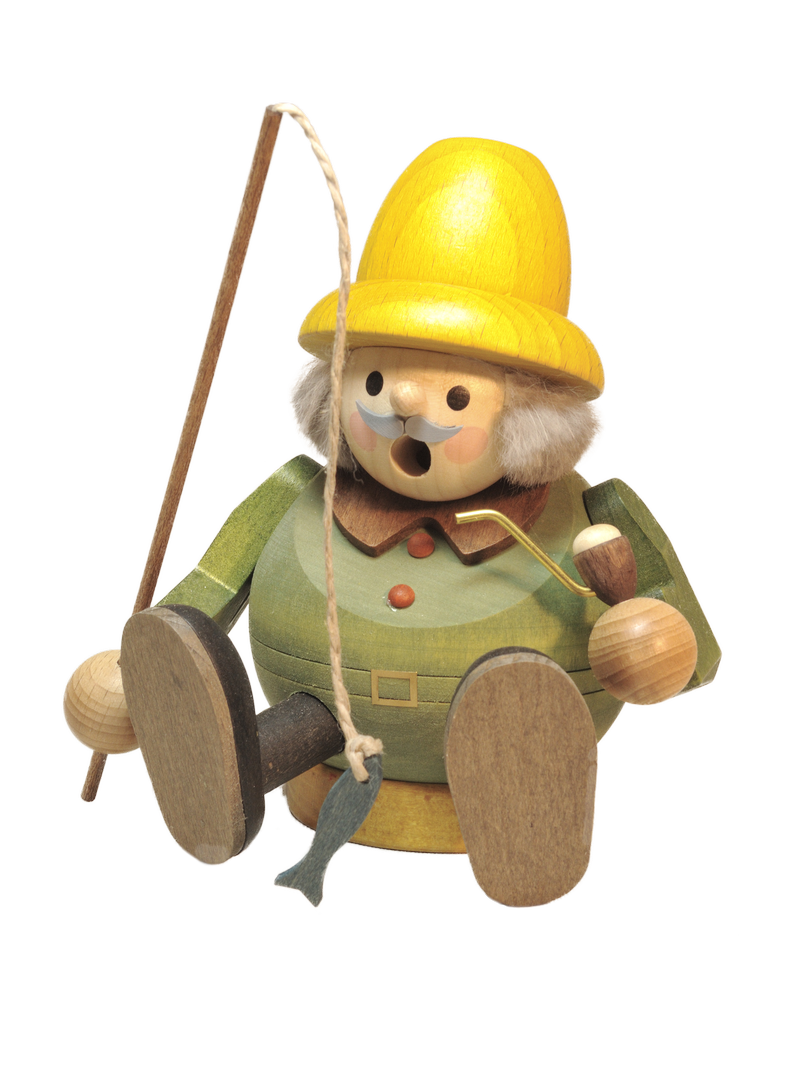 Richard Glaesser Rauchmann Angler sitzend aus Seiffen im Erzgebirge