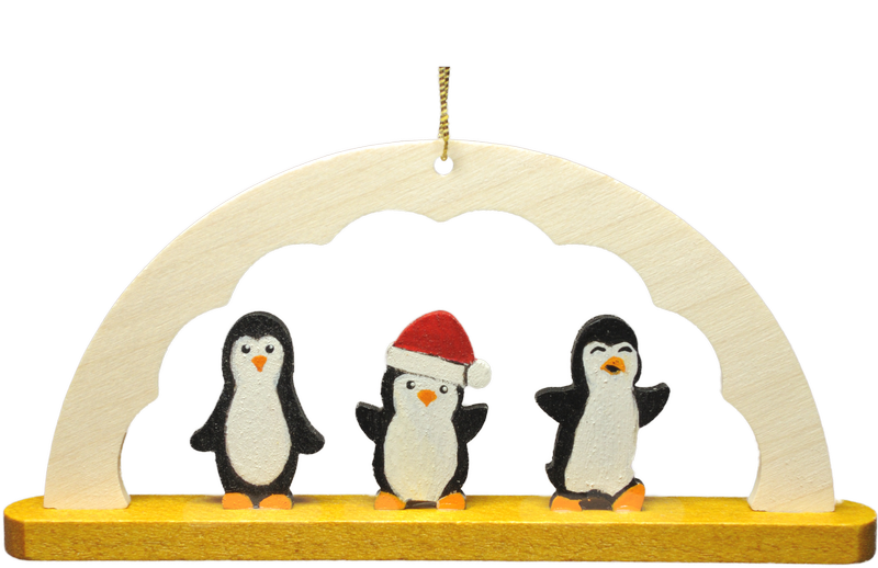 Richard Glaesser Baumbehang Schwibbogen Pinguine aus Seiffen im Erzgebirge