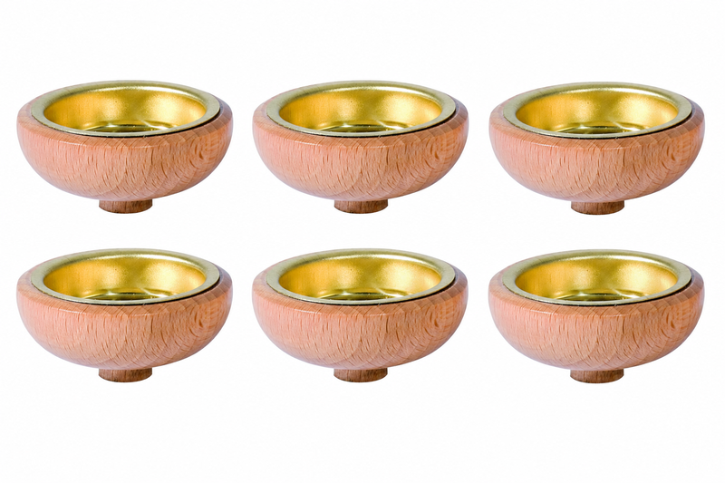 Richard Glaesser Teelichtadapter natur für 17 mm Tülleneinsätze 6er - Set aus Seiffen im Erzgebirge