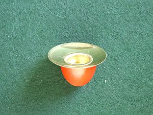 Kerzenhalter rot mit Metalleinsätzen für 00481